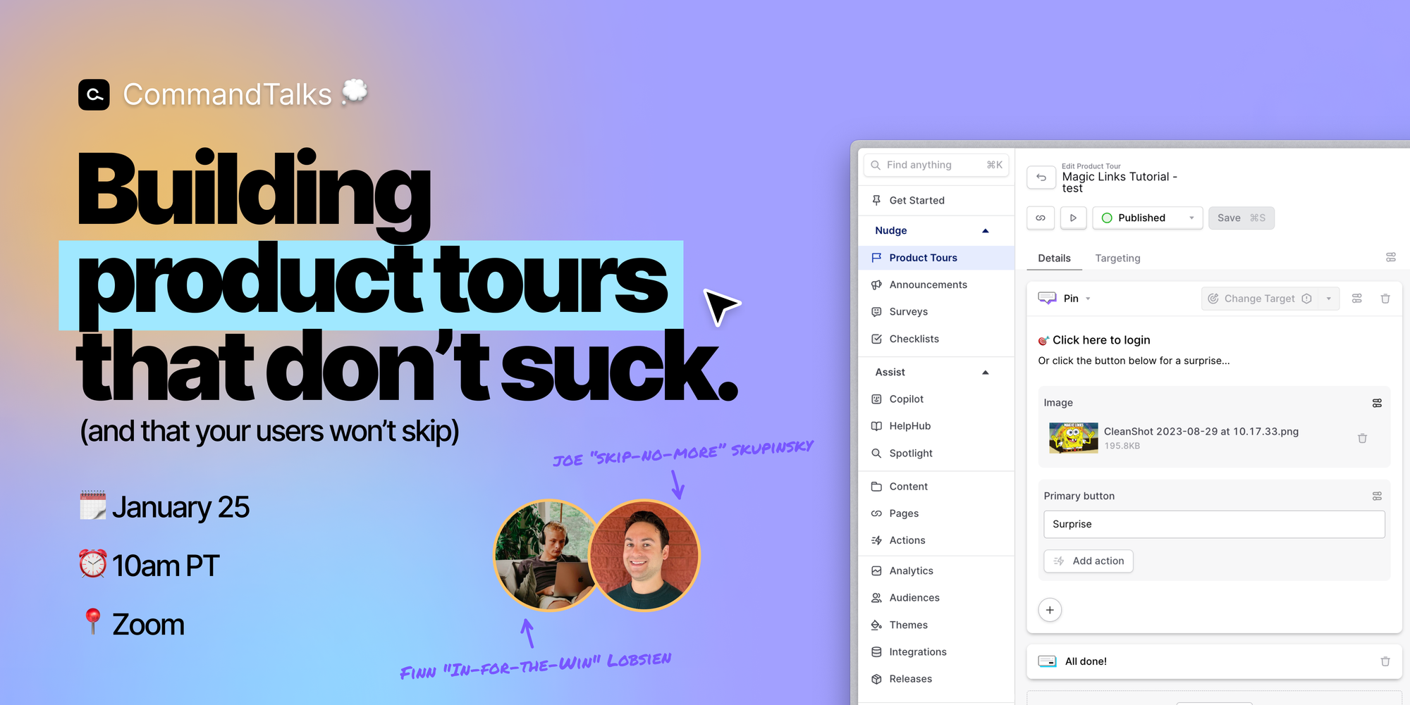 Info for "Building product tours that don't suck" workshop
